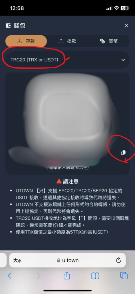 優塔娛樂城 USDT-TRC20 入金教學|快速、安全的入金方式 3 優塔娛樂城 USDT-TRC20 入金教學